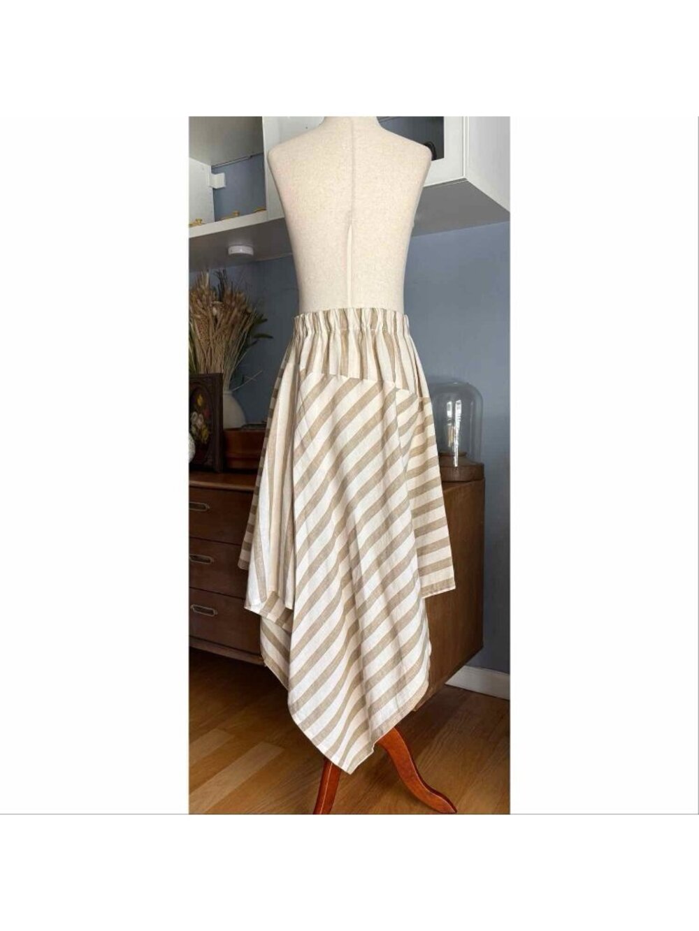 Carla Fernandez Striped Linen Embroidered Top & Skirt Set Sz M - Picture 5 of 10
